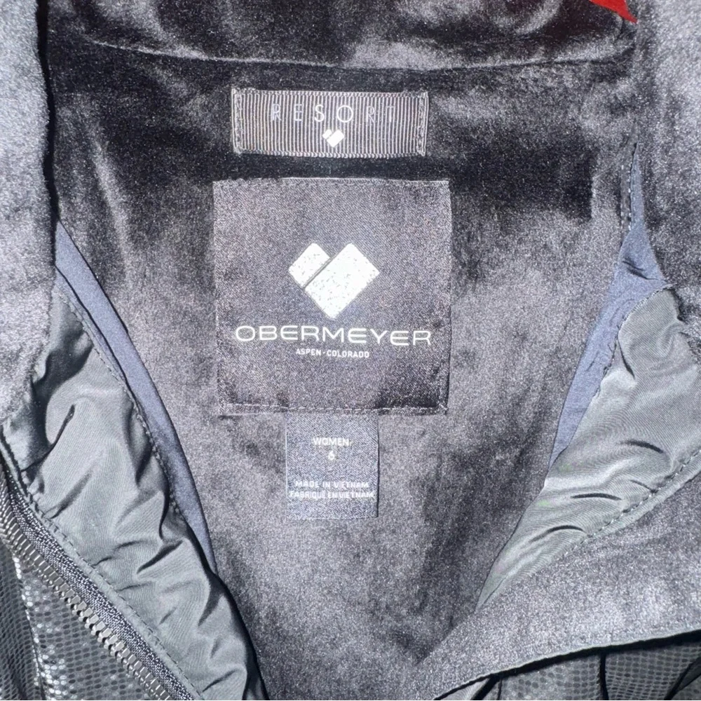 Obermeyer Bombshell Luxe Black Diamond Print Insulated Ski Snow Jacket